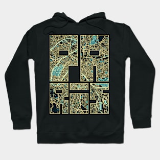 Paris, France City Map Typography - Summer Hoodie